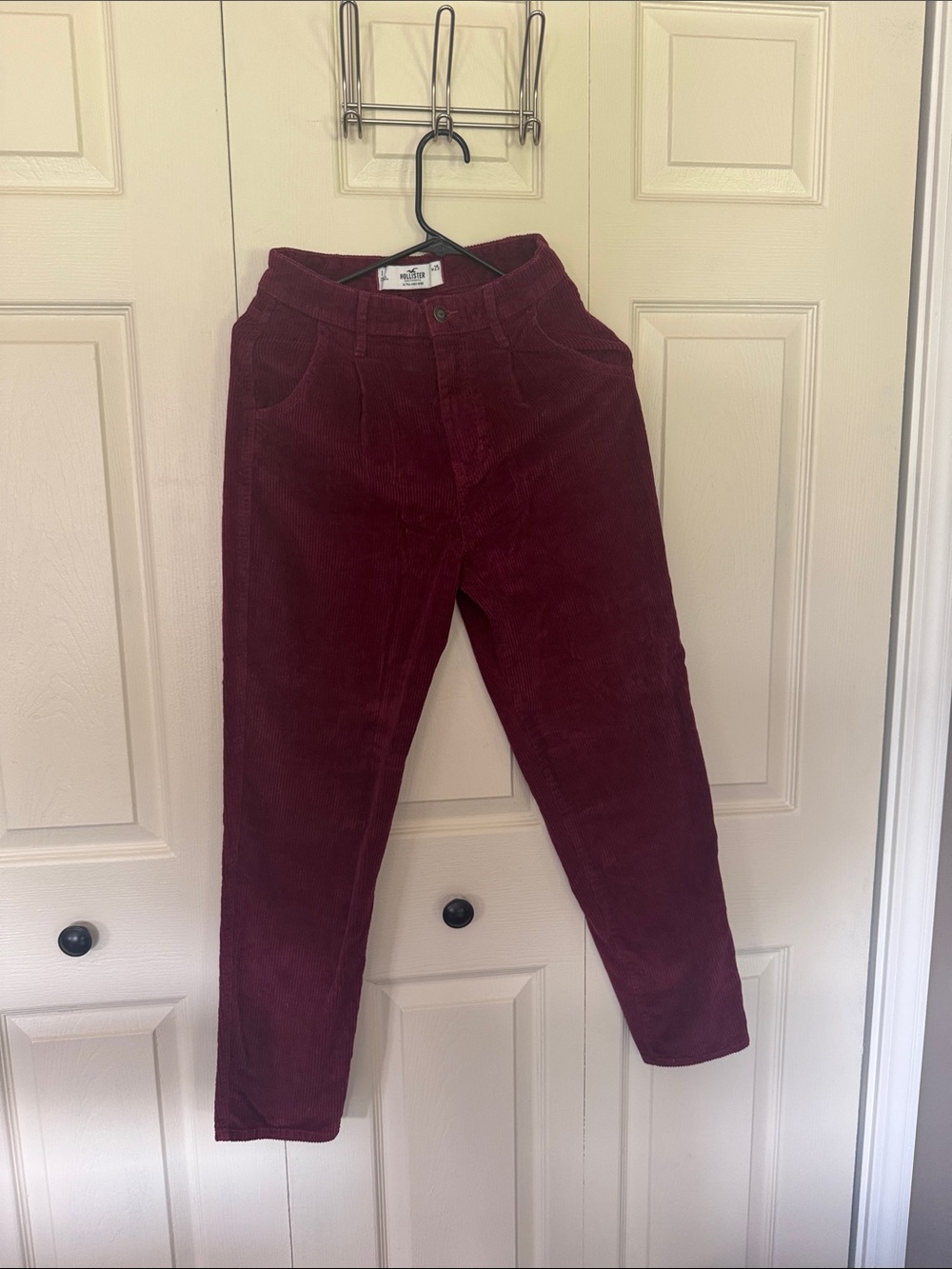 Hollister Red Corduroy Ultra High Rise Pant Size 1